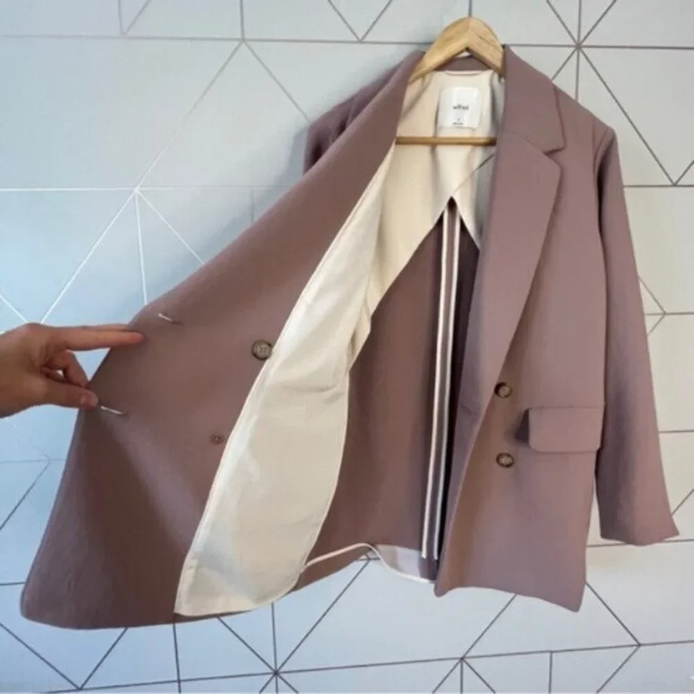 Aritzia Wilfred Cherrell Blazer Chasm Pink Taupe - Picture 4 of 8